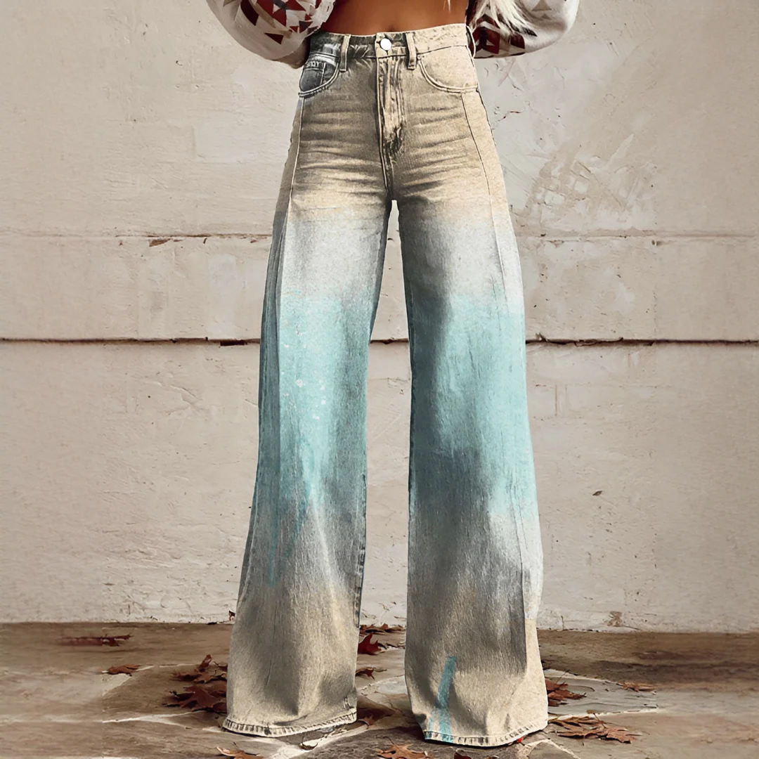 Shelley - Jeans Décontractés à Jambes Larges Imprimés - Image 6