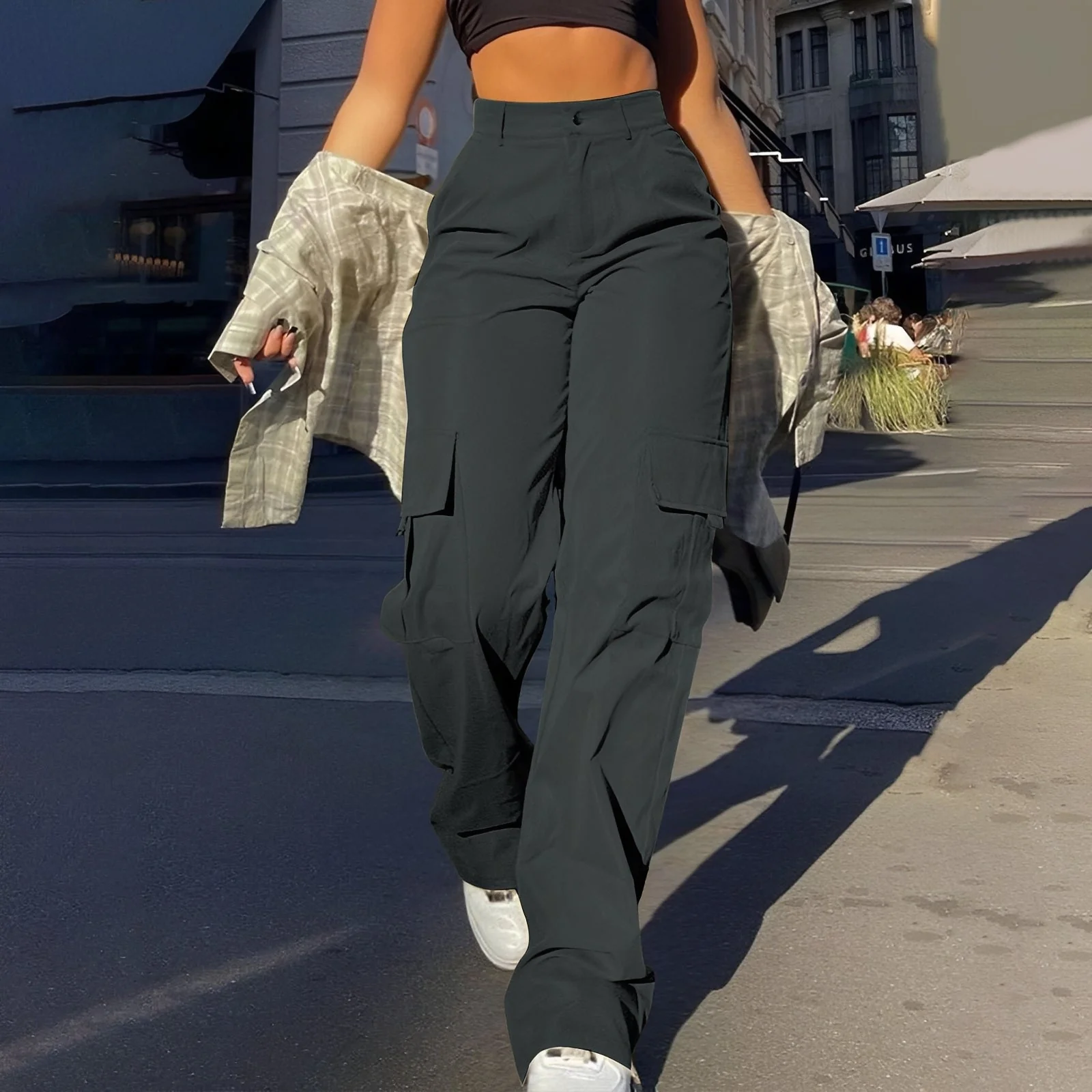 Sophie - Pantalon cargo décontracté à taille haute pour femmes - Image 4
