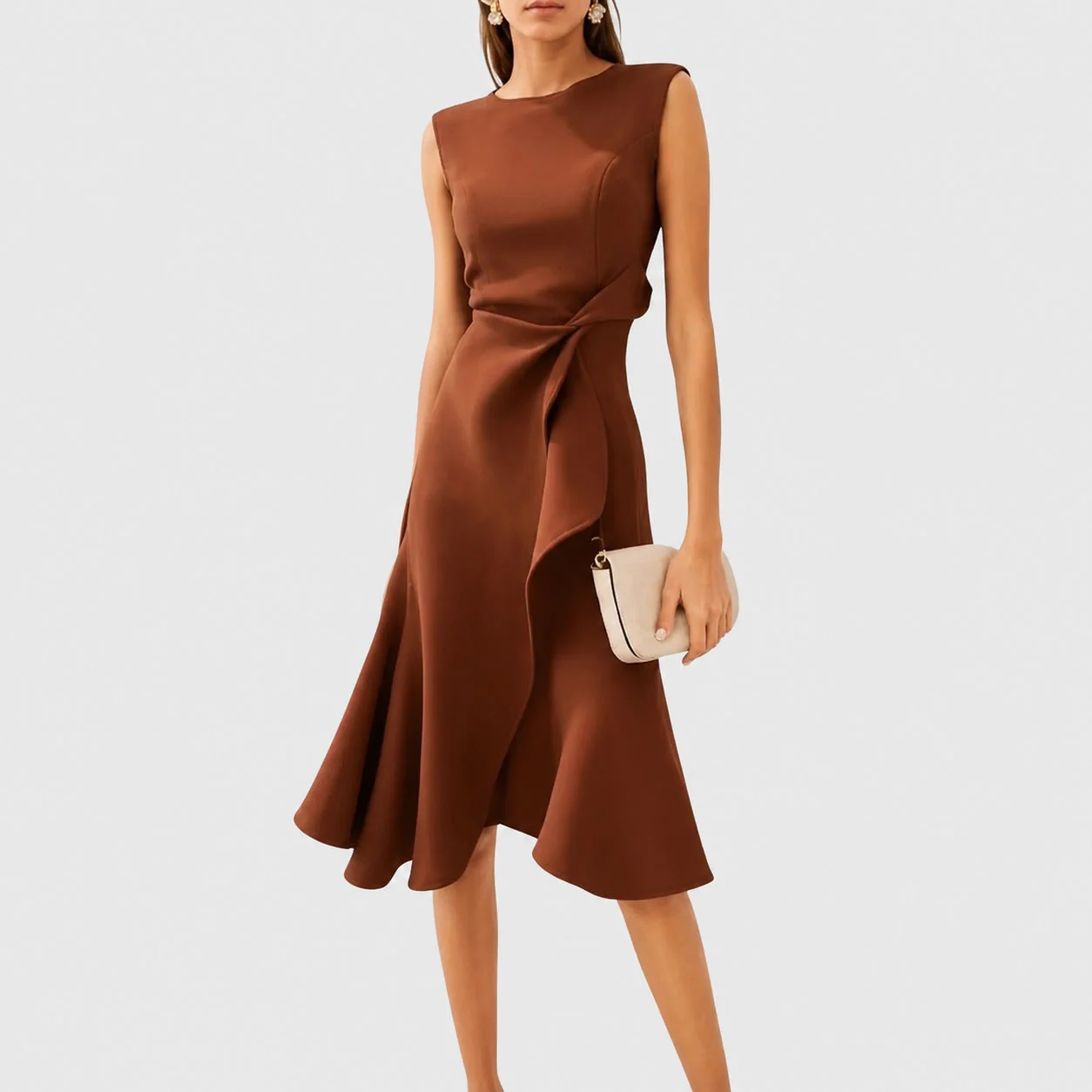 Stella - Robe Midi Chic sans Manches - Image 8