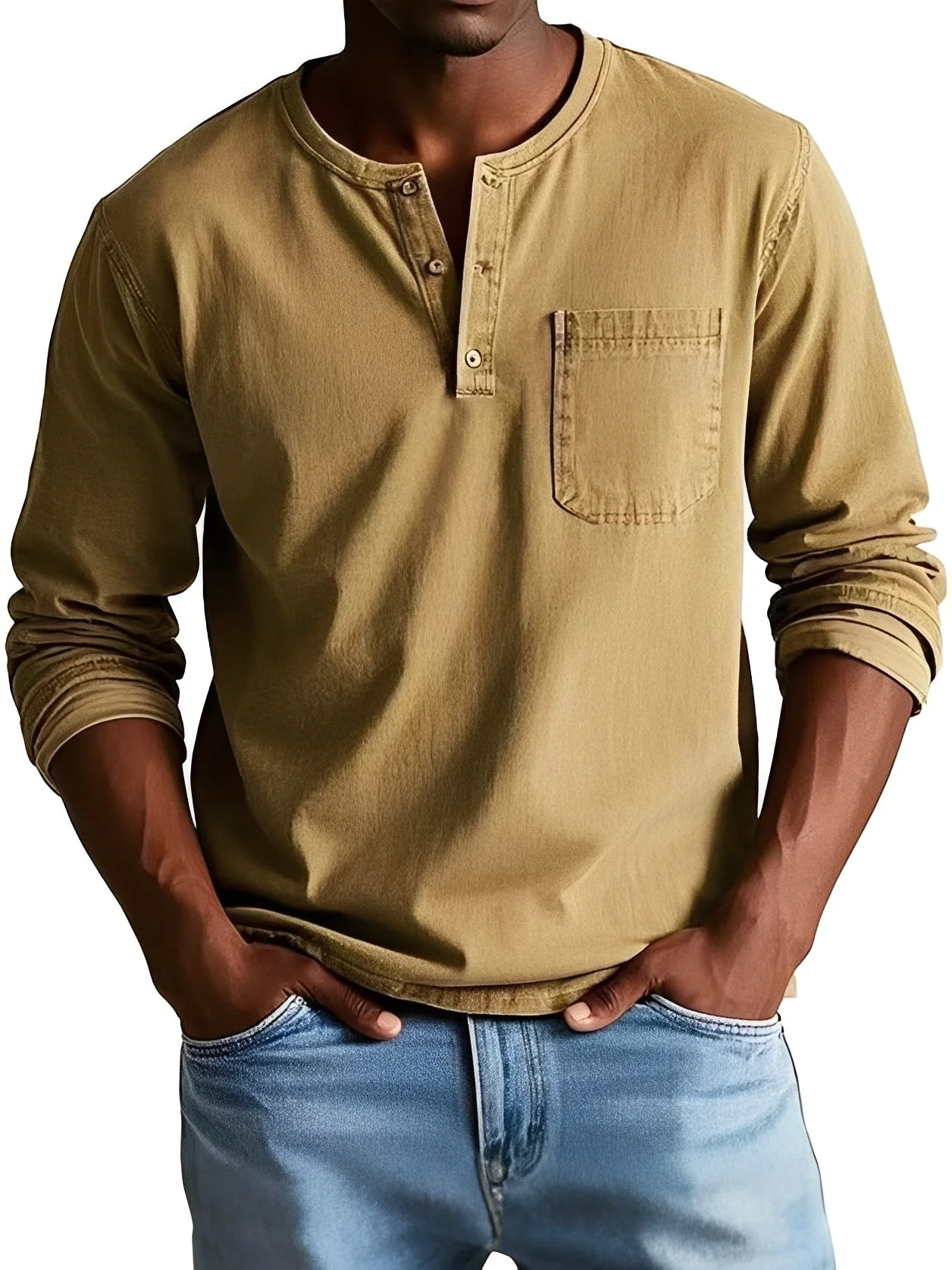 Steve - Chemise à manches longues décontractée pour hommes