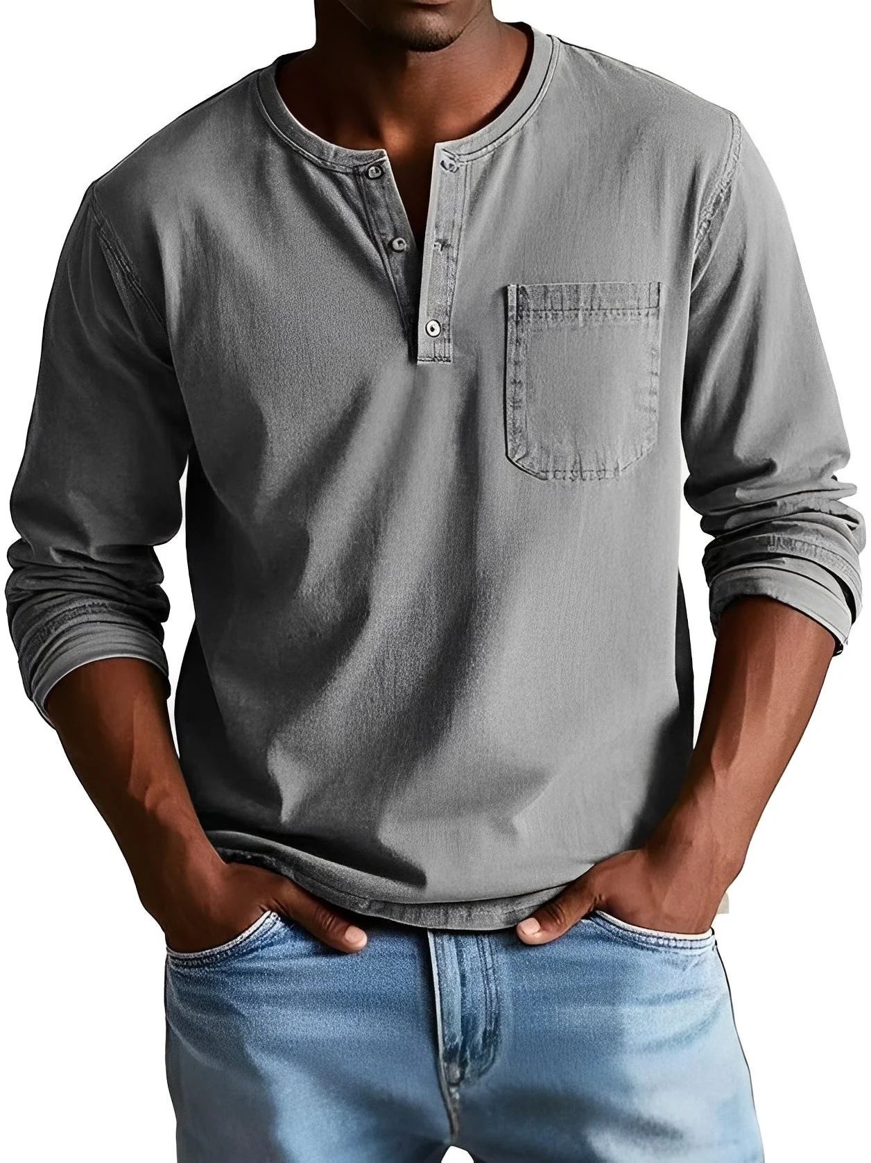 Steve - Chemise à manches longues décontractée pour hommes - Image 4