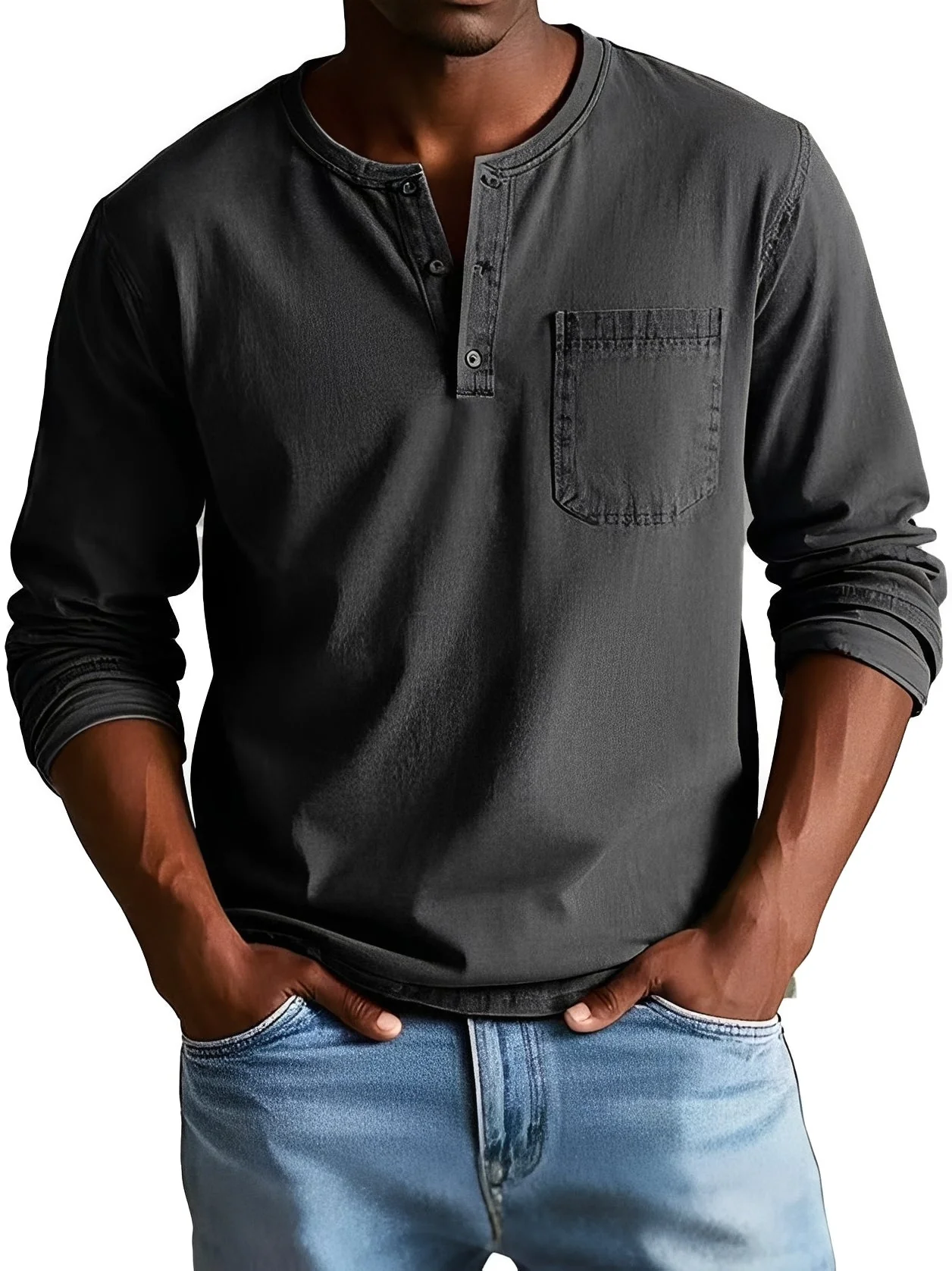 Steve - Chemise à manches longues décontractée pour hommes - Image 5
