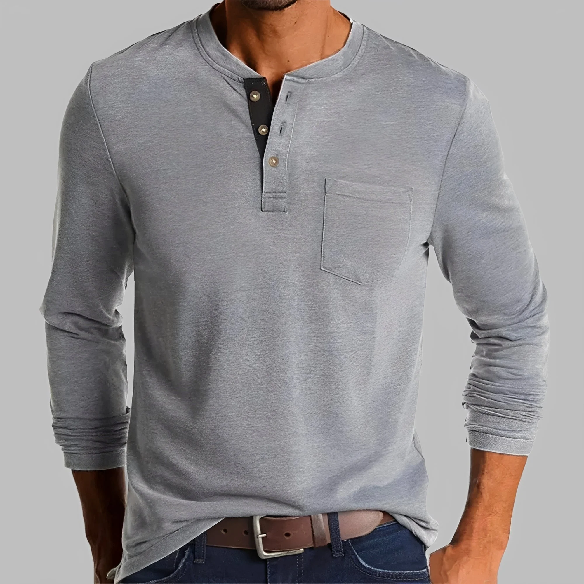 Dalton - Chemise à Manches Longues Henley - Image 2