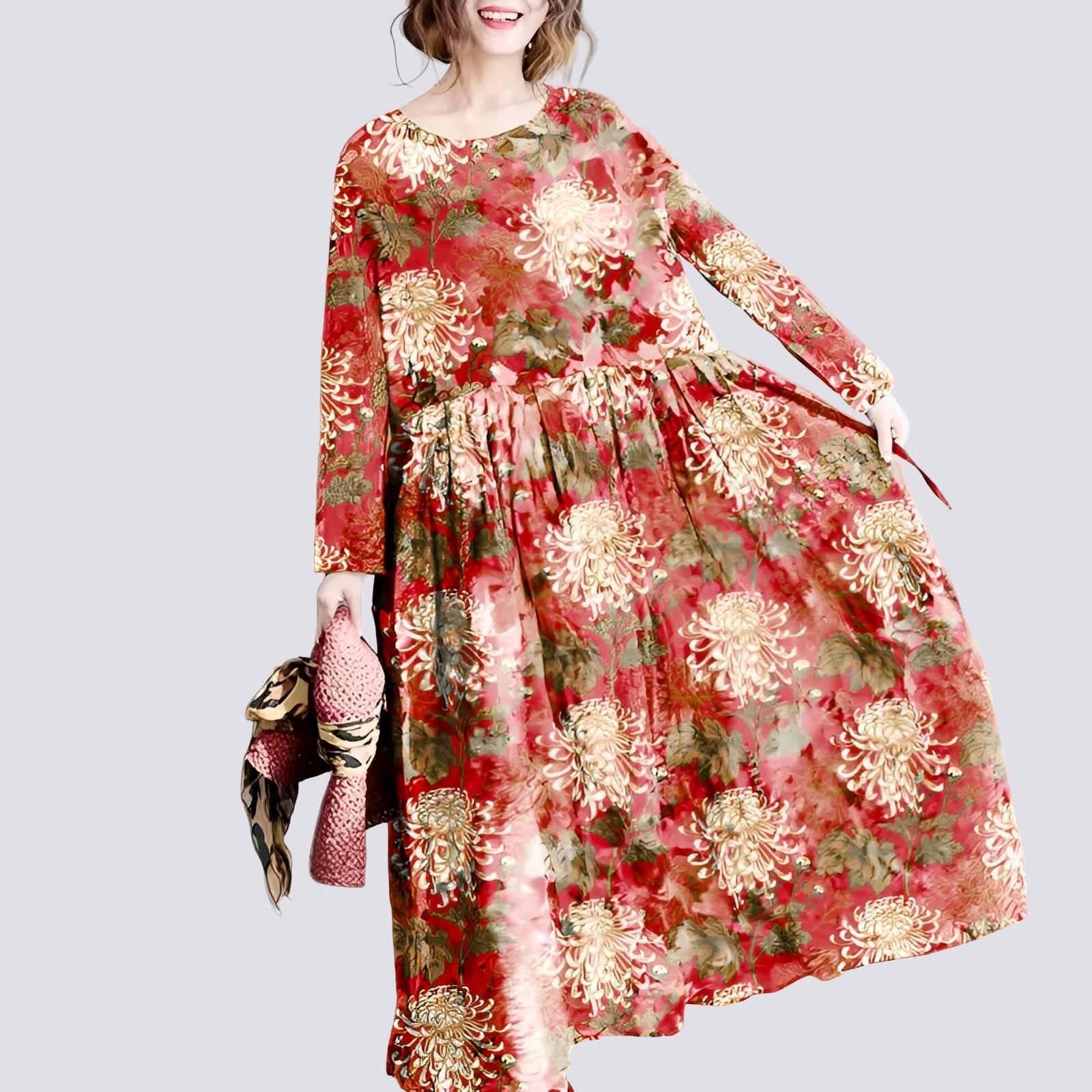 Terry - Longue robe maxi élégante à motif floral pour femmes - Image 2