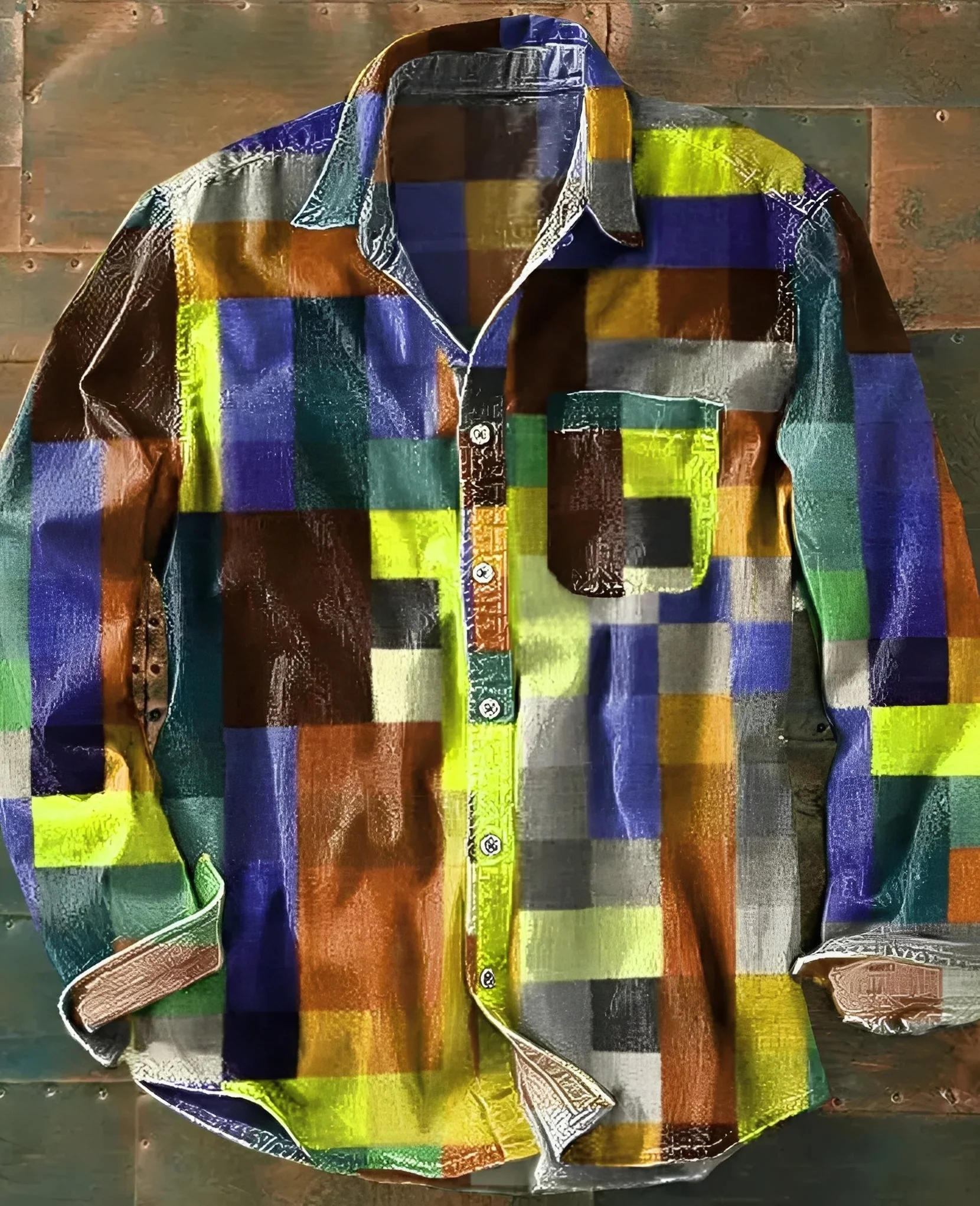Theo - Chemise classique à manches longues avec motif pour hommes - Image 2