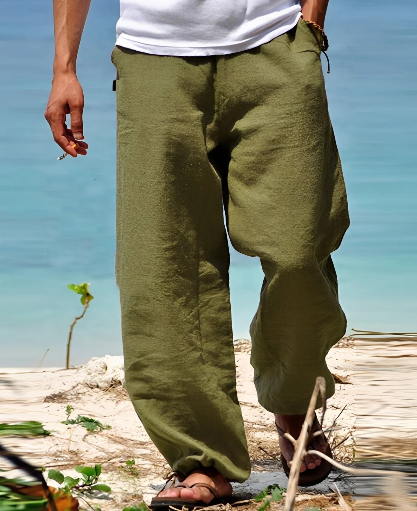 Theo - Pantalon Homme - pour Promenades Ensoleillées en Plein Air - Image 2