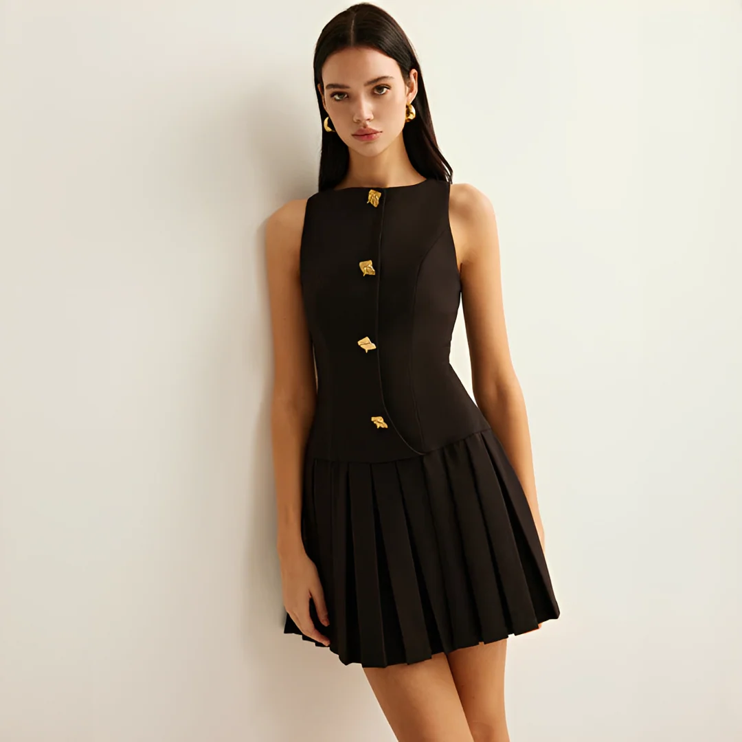 Valery - Robe Mini Plissée Élégante - Image 3