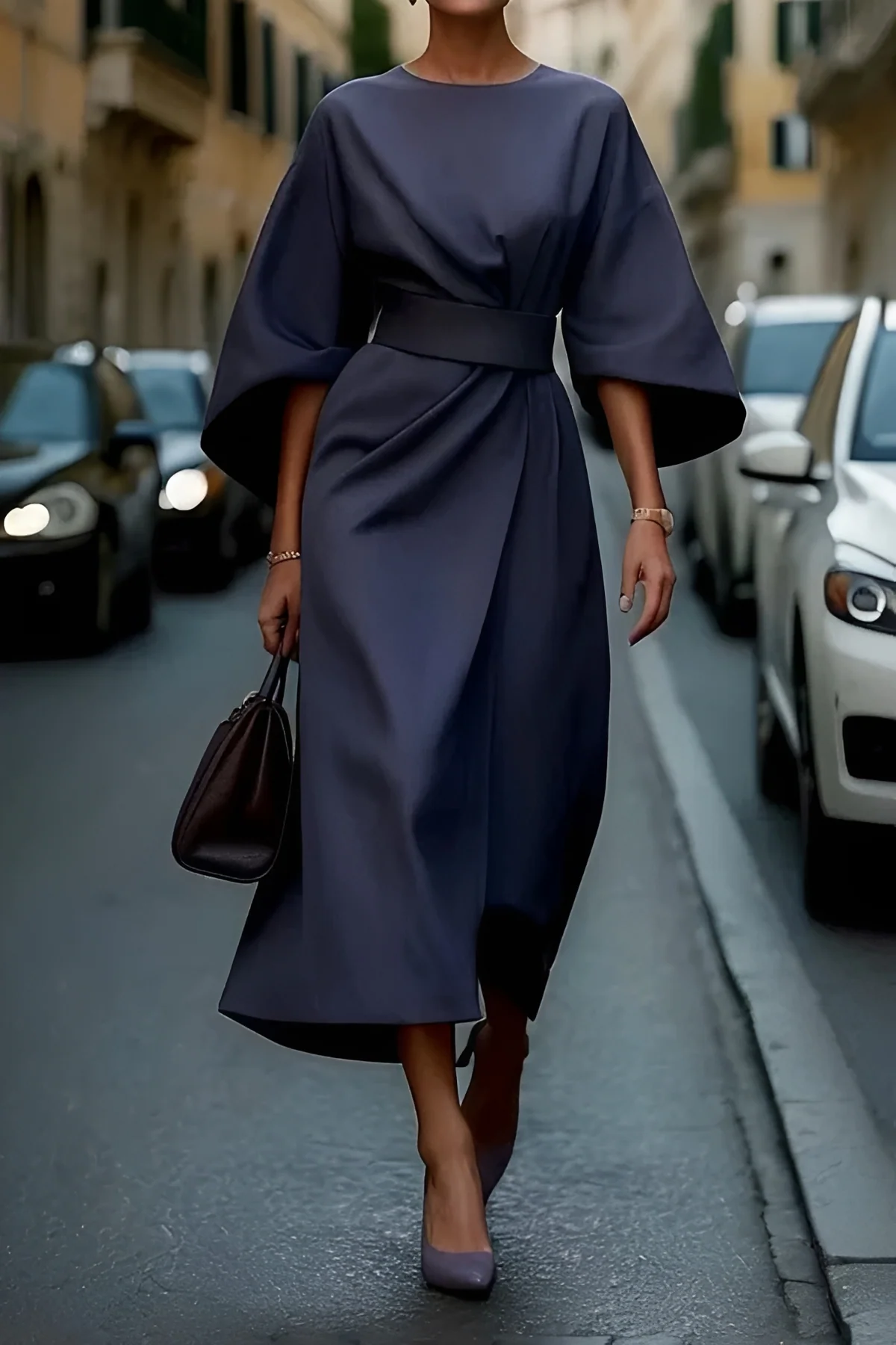 Vera - Robe Midi Élégante Ceinturée - Image 4