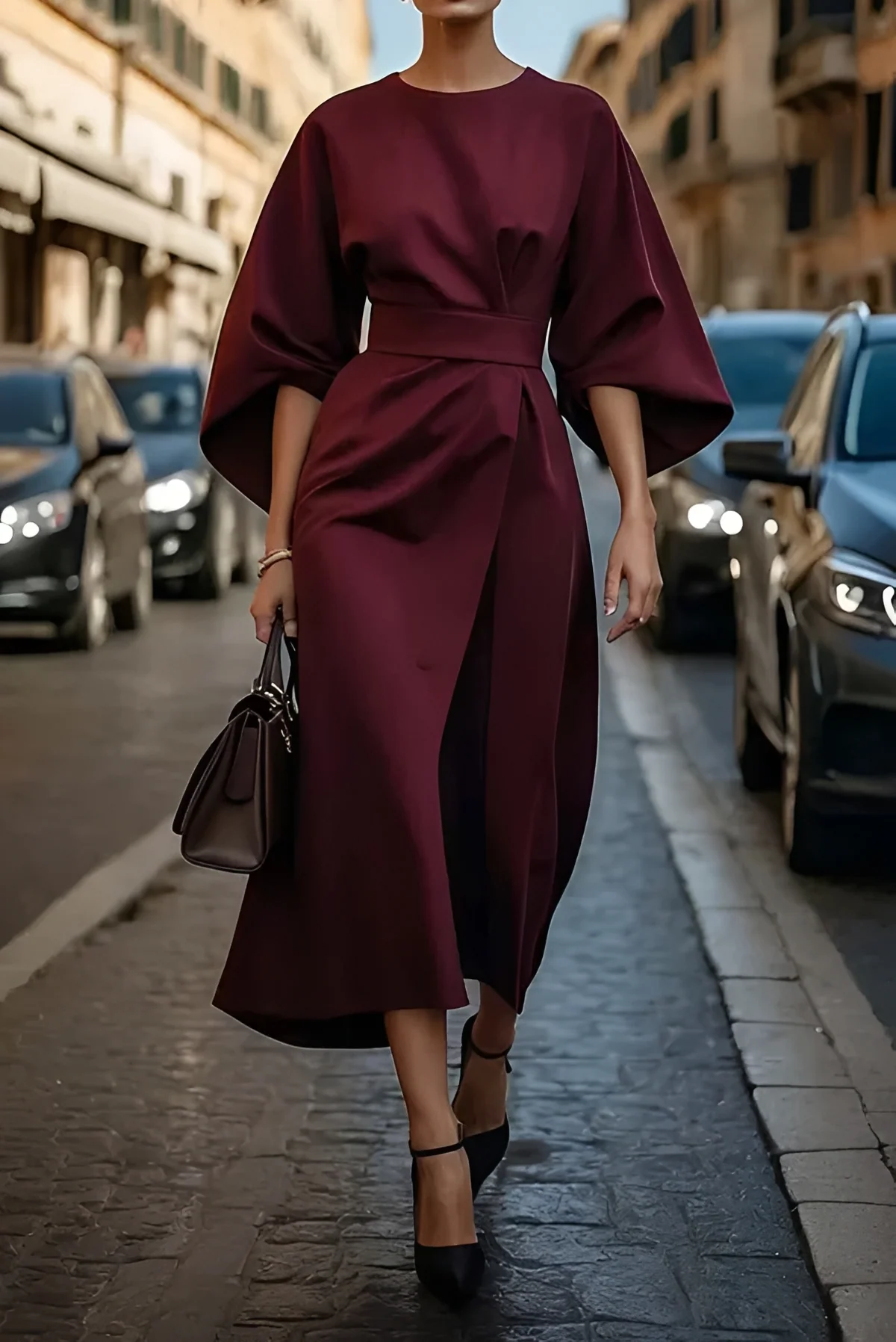Vera - Robe Midi Élégante Ceinturée - Image 6