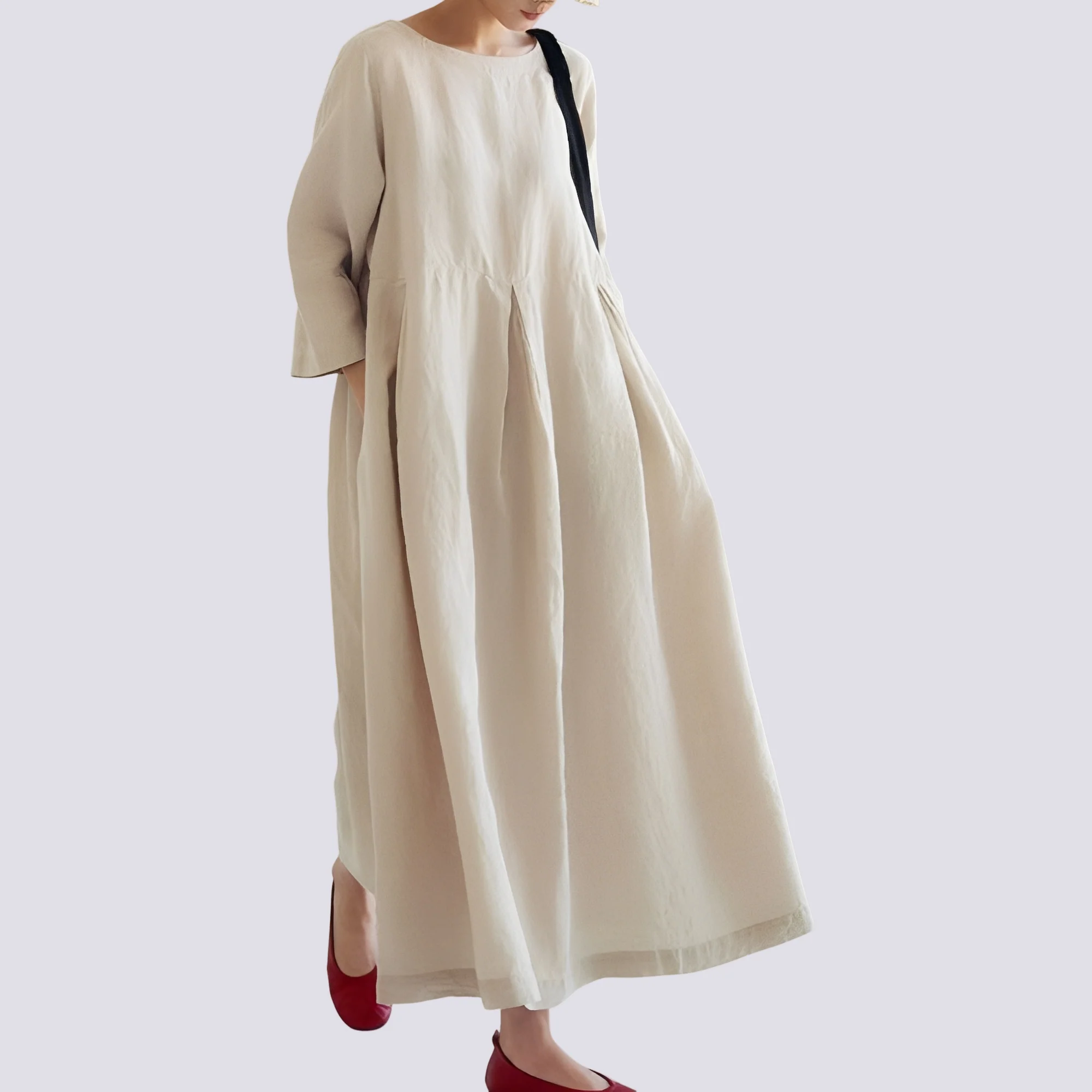 Veronica - Robe ample avec poches pour femmes - Image 7
