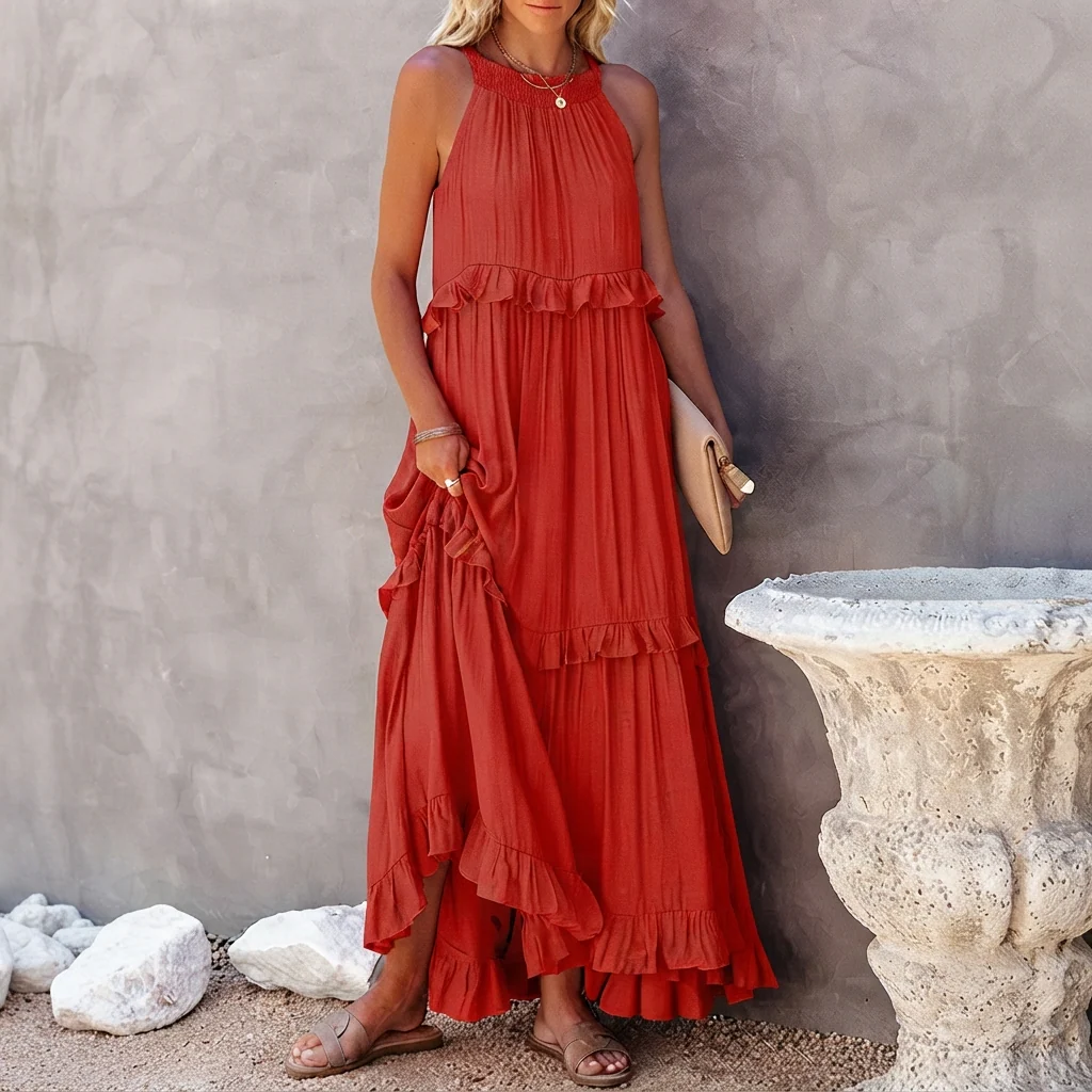 Vessa - Robe Maxi Élégante à Étages - Image 7
