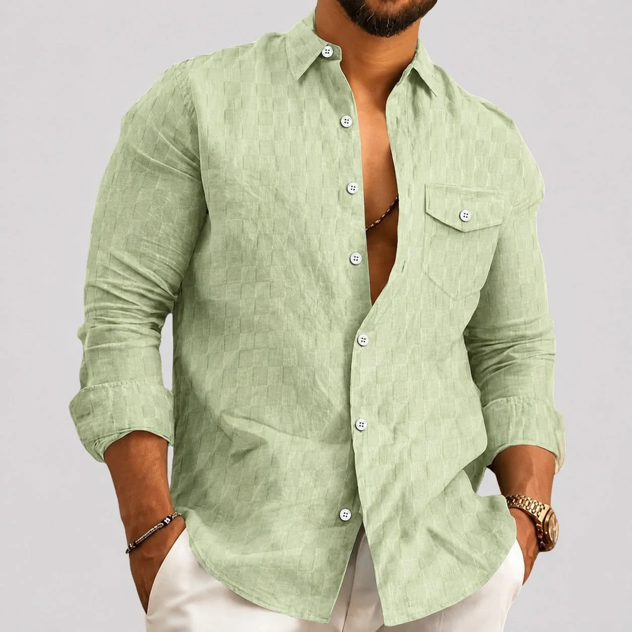 Walter - Chemise à Carreaux Élégante à Manches Longues - Image 3