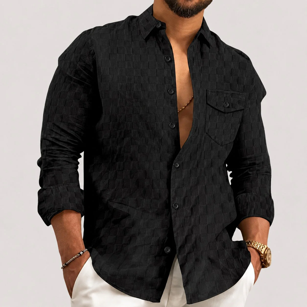 Walter - Chemise à Carreaux Élégante à Manches Longues - Image 6