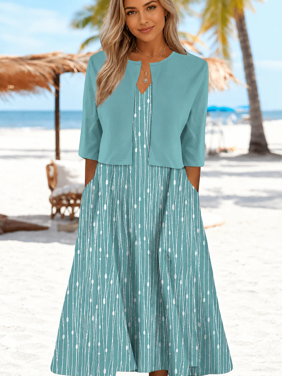 Waneesa - Robe Élégante Deux Pièces Midi - Image 3