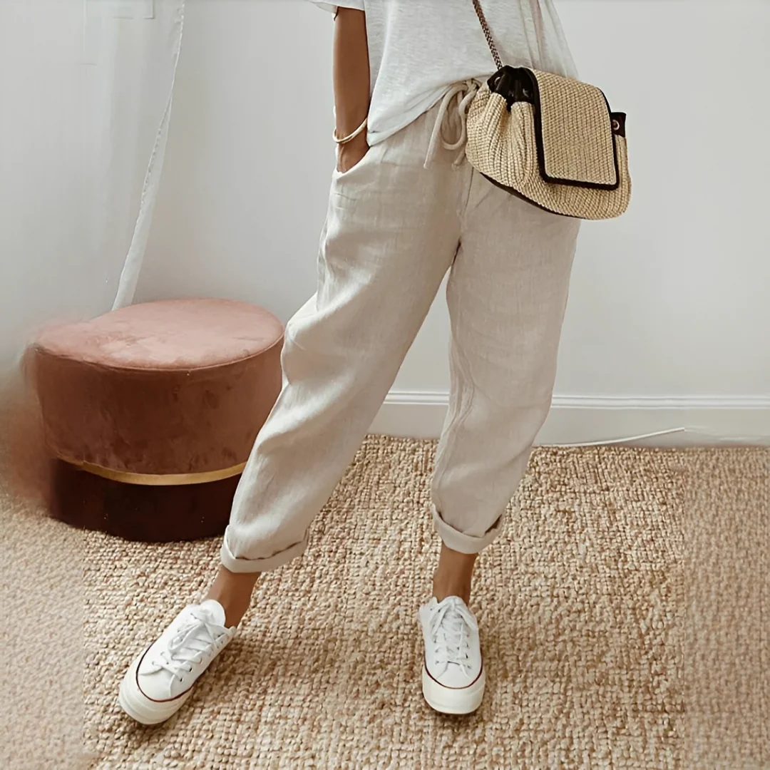 Whitney - Pantalon relax à taille élastiquée