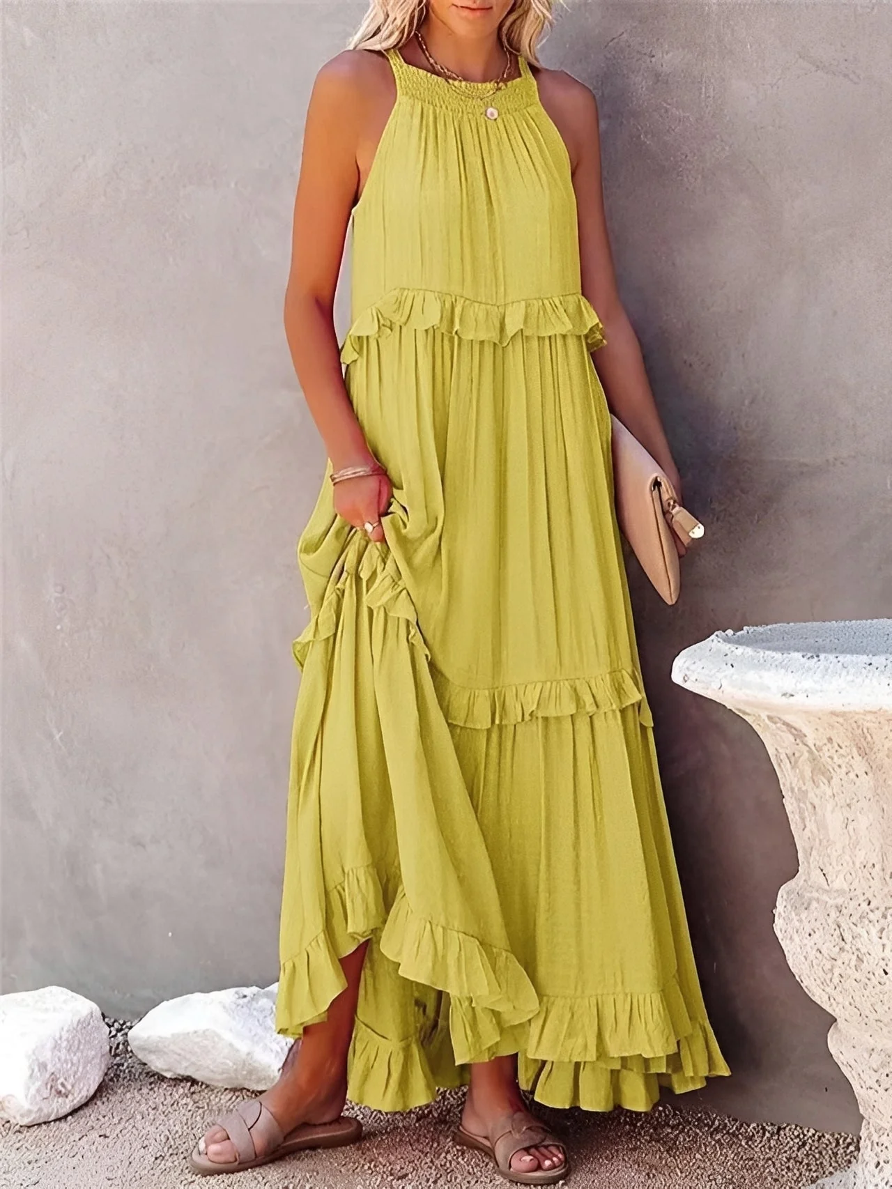 Zanna - Robe élégante sans manches à volants pour femmes - Image 4