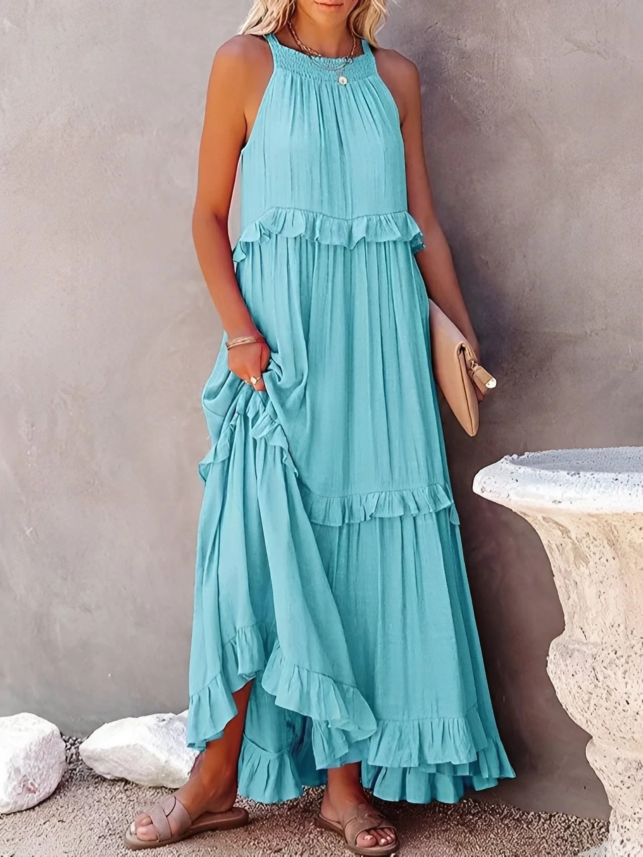 Zanna - Robe élégante sans manches à volants pour femmes - Image 5